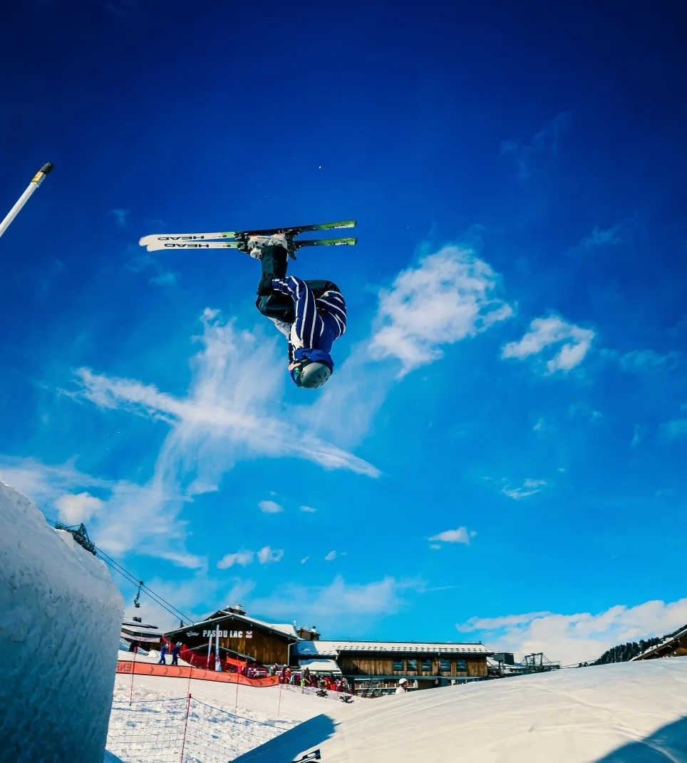 Man doing a ski jump