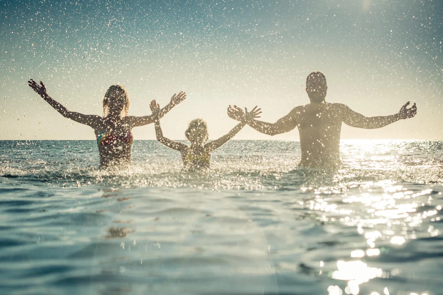 Family in the sea