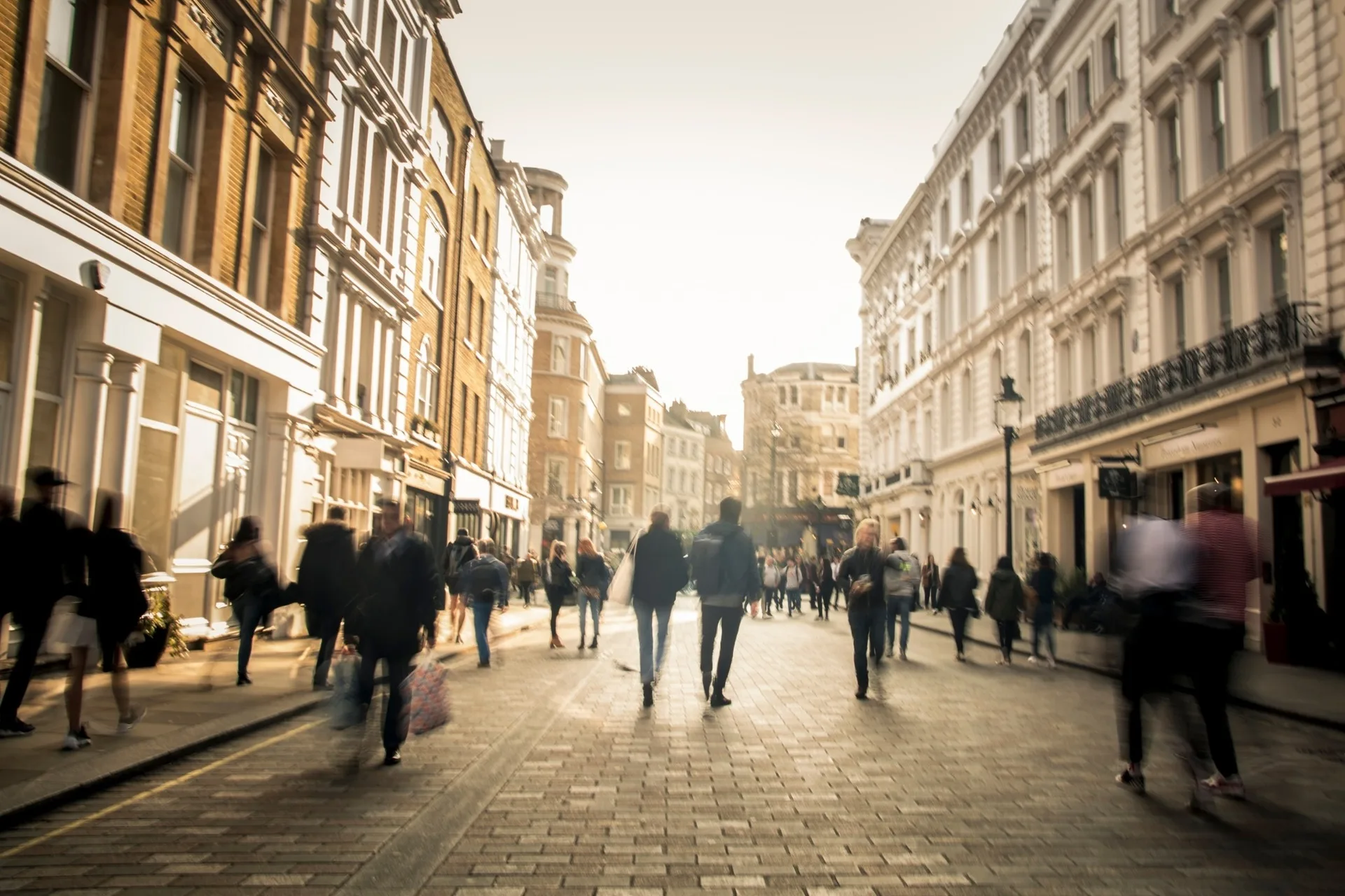 A busy high street.